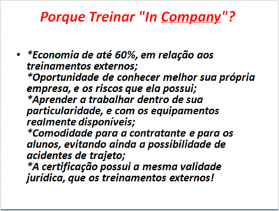 Todos os Nossos Cursos São realizados in-company